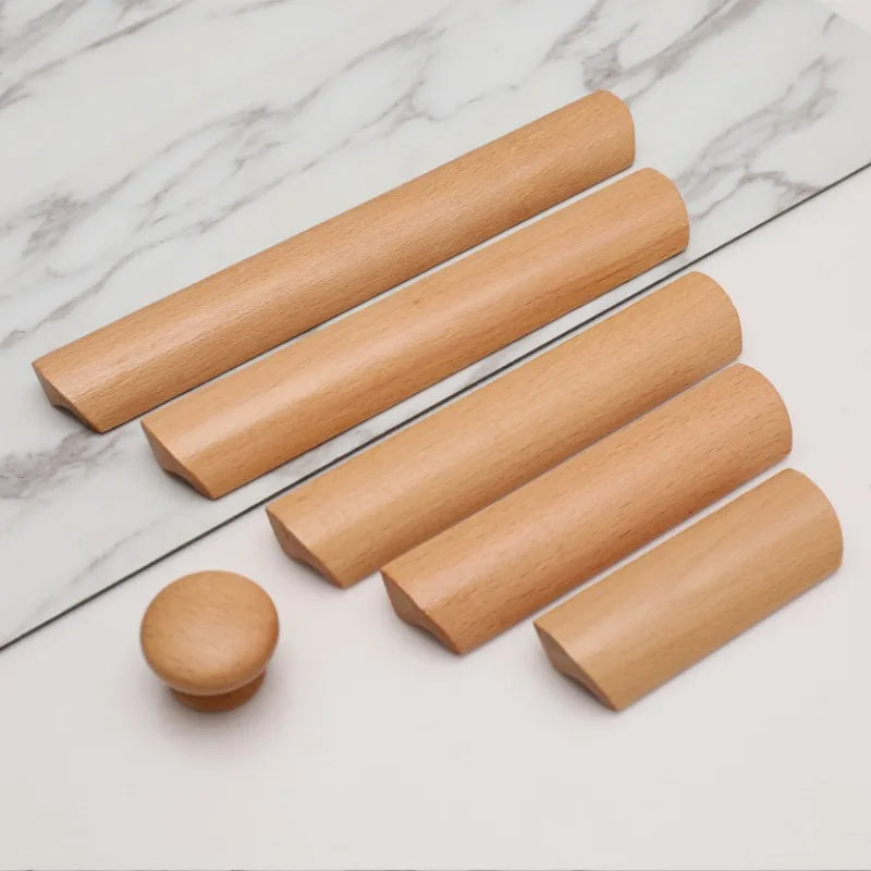 Beech Wooden Handles for Cabinet and Drawers by LookiDecor