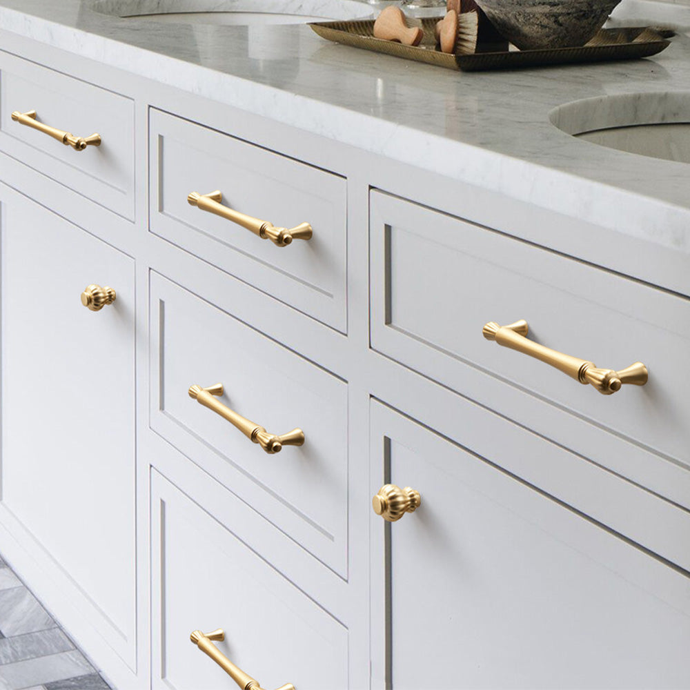 Gold Bar Cabinet Handles Pulls for Kitchens Bathroom by LookiDecor