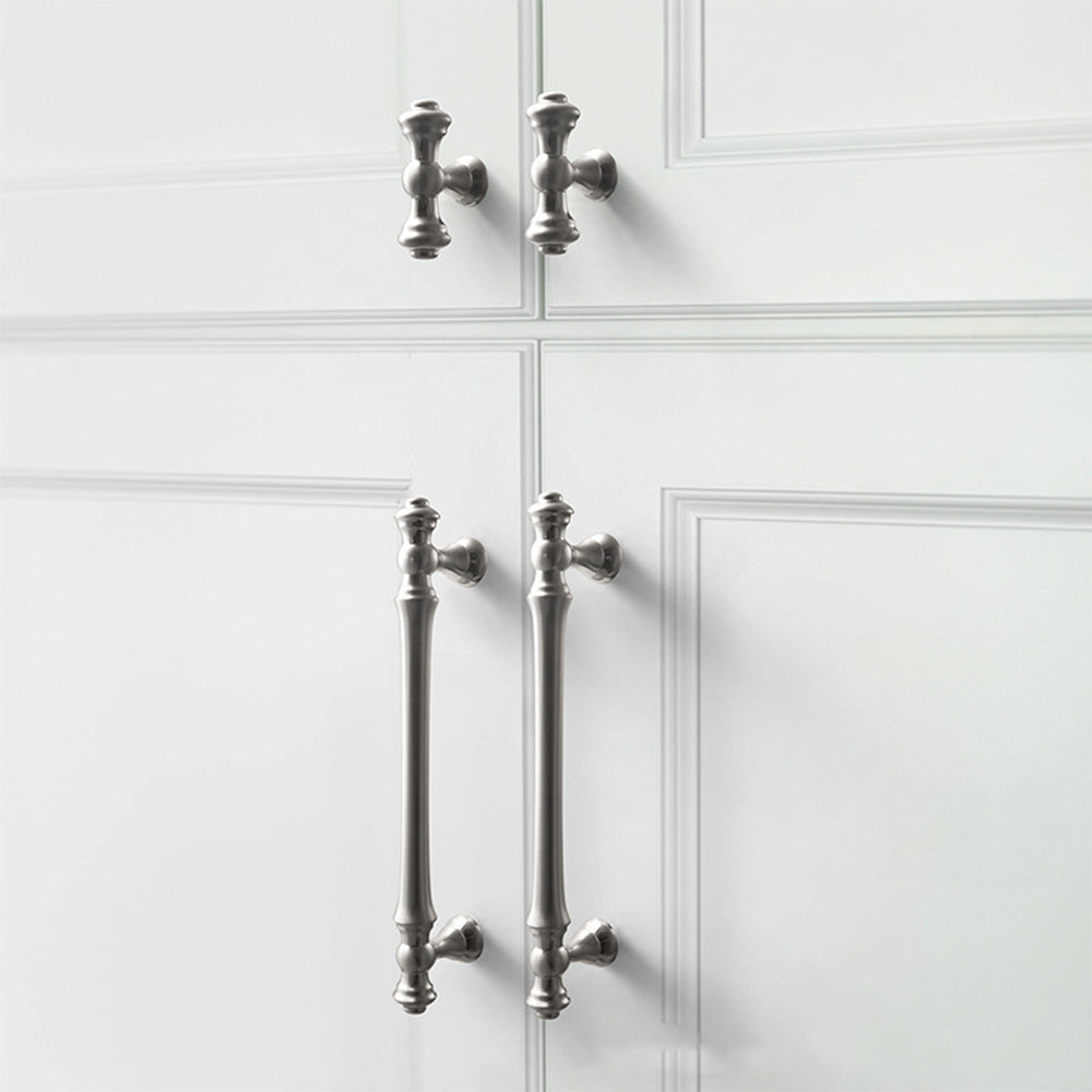 Silver Polished Bar Cabinet Handles and Drawer Pulls Handles for Kitchens by LookiDecor