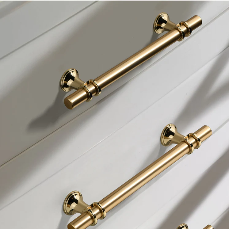 Gold Zinc Alloy European Style Cabinet Pull Handles for Kitchens by LookiDecor