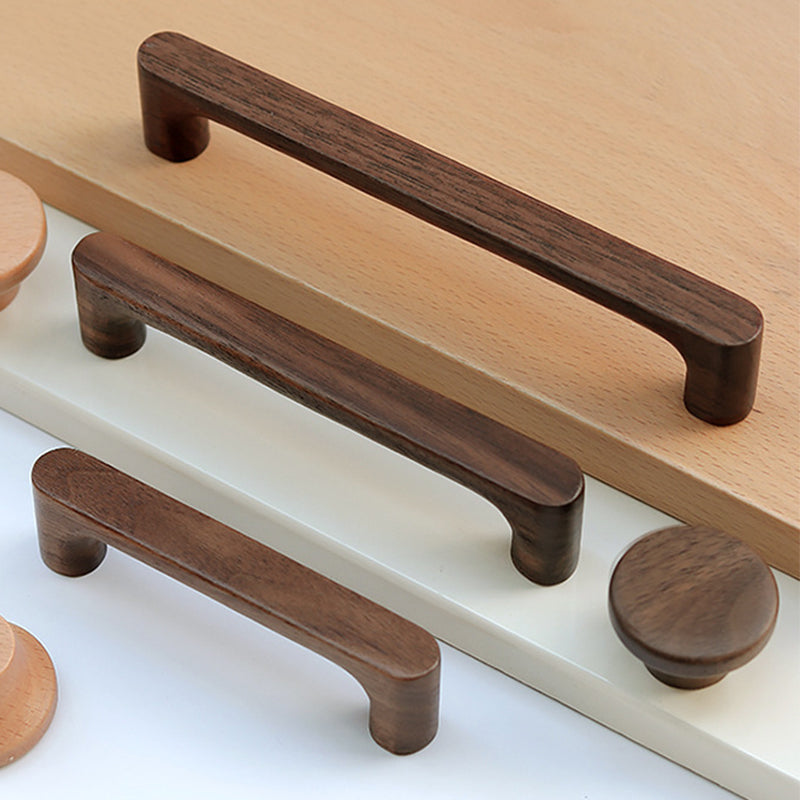 Minimalist Walnut Wood Cabinet Handles Drawer Pulls by LookiDecor