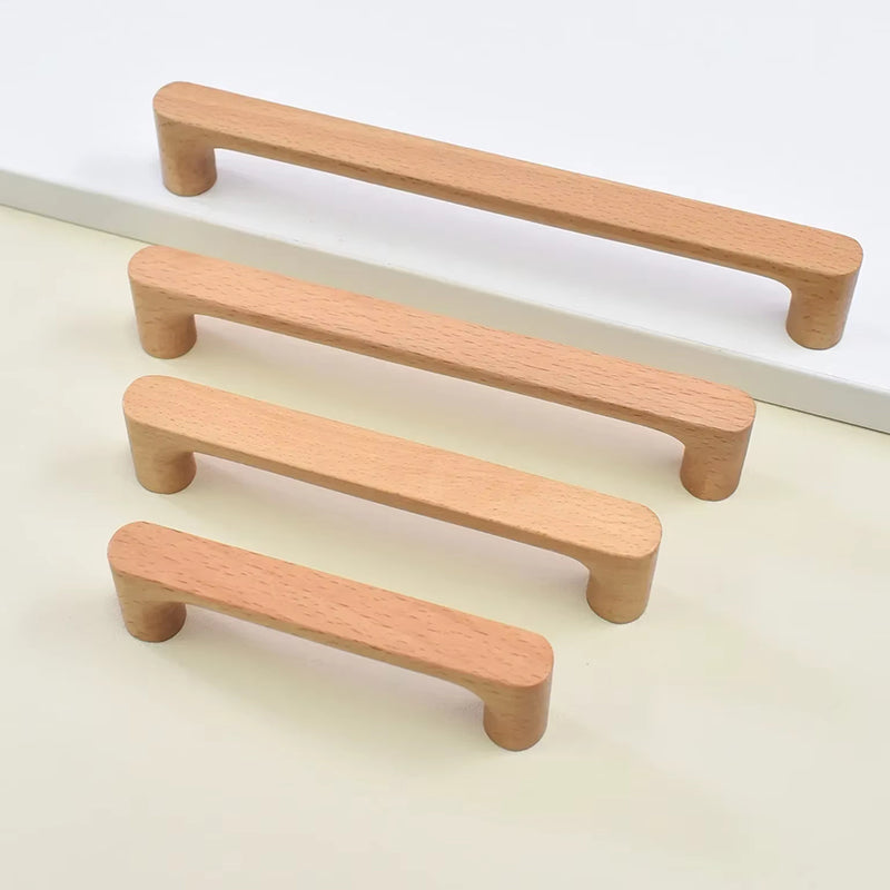 Beech Wood Cabinet Handles Closets Dresser Drawer Pulls by LookiDecor