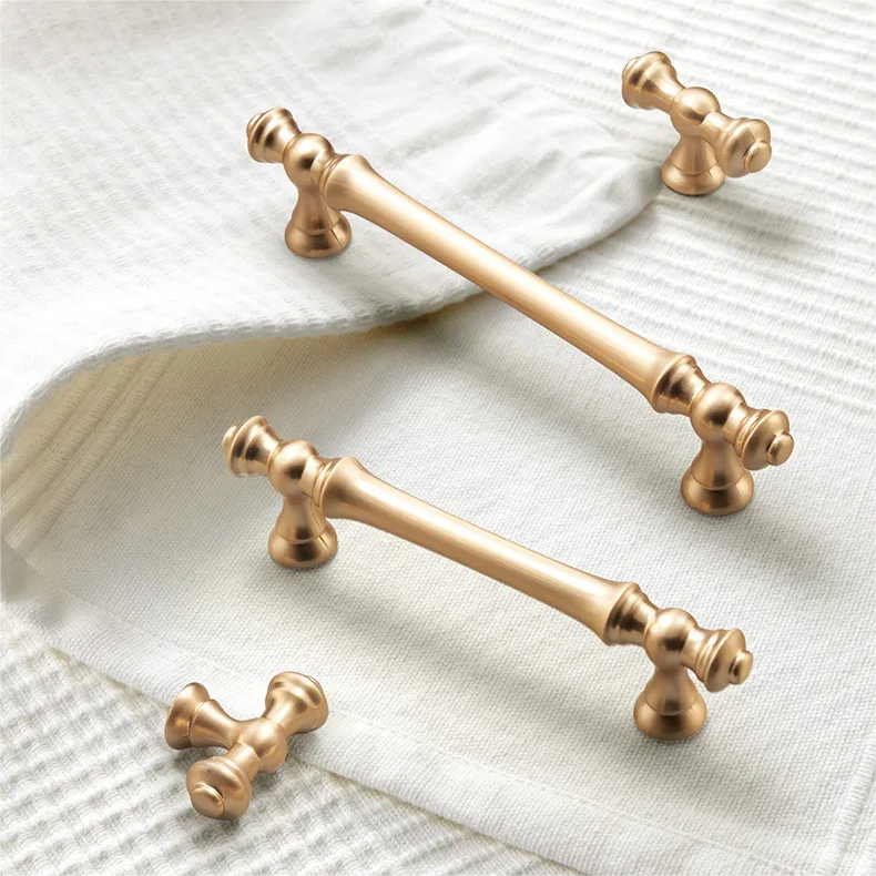 Gold Aluminum Bar Cabinet Door Drawer Pulls for Kitchens by LookiDecor