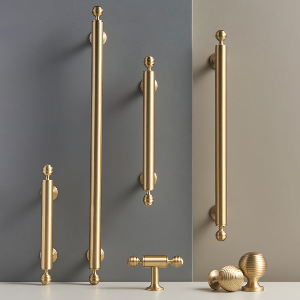 Solid Brass Gold T-BAR Closets Pull Cabinet Furniture Handles by LookiDecor