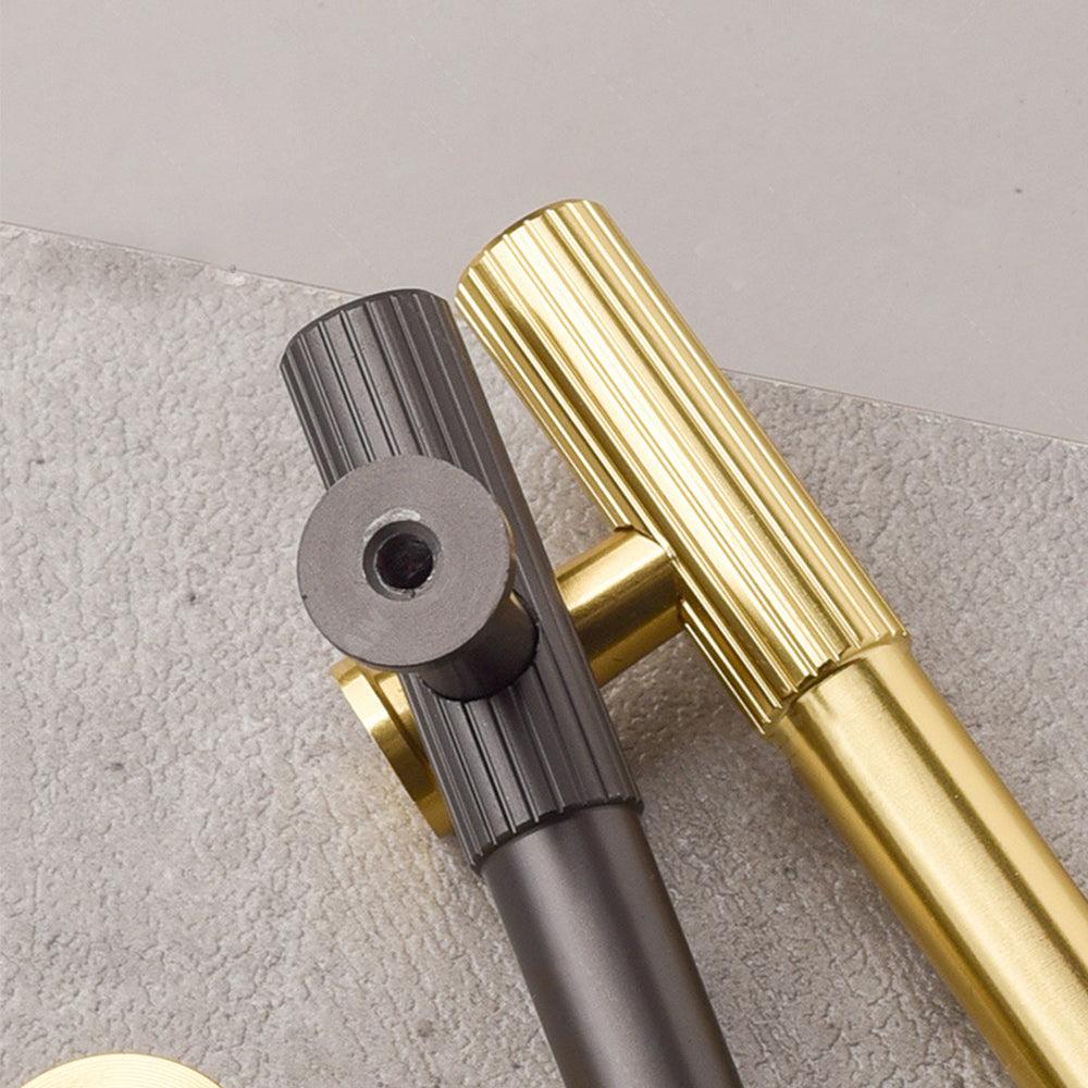Black Polished Finish Lines Style Kitchen Cabinet T Bar Pulls by LookiDecor