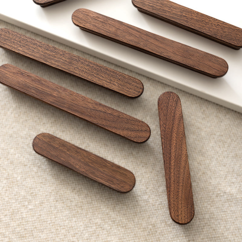 Walnut Wood Kitchen Cabinets Pulls for Drawers by LookiDecor