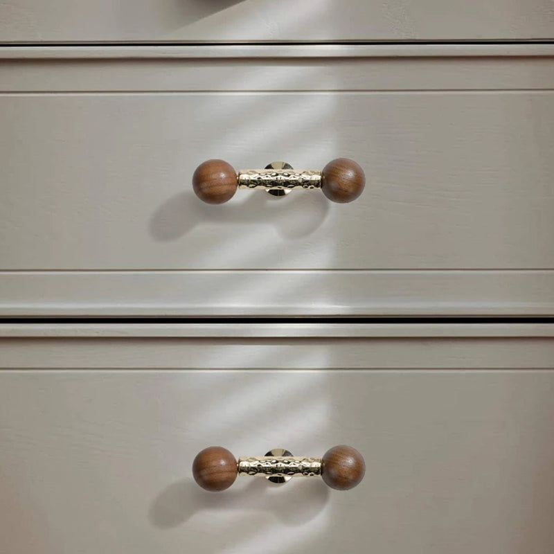 Vintage Walnut Cabinet Handles for Kitchens and Closets by LookiDecor