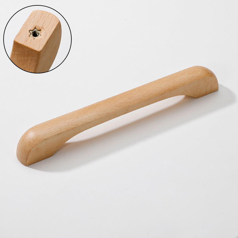 Beech Wooden Kitchen Cabinet Handles Cabinets Drawer Pulls by LookiDecor