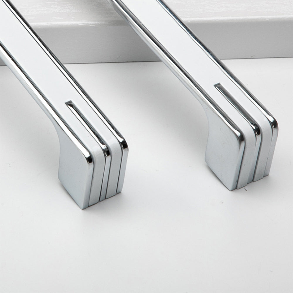 Black and Chrome Modern Cabinet Handles for Kitchens and Drawers by LookiDecor