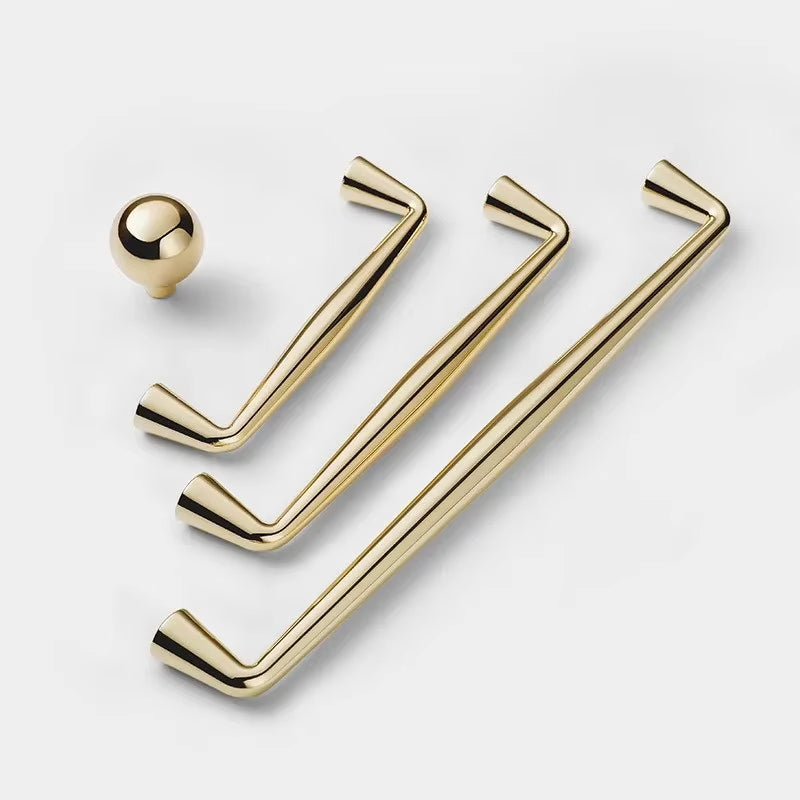 Bright Gold Zinc Alloy Cabinet Handles for Closets Drawers by LookiDecor