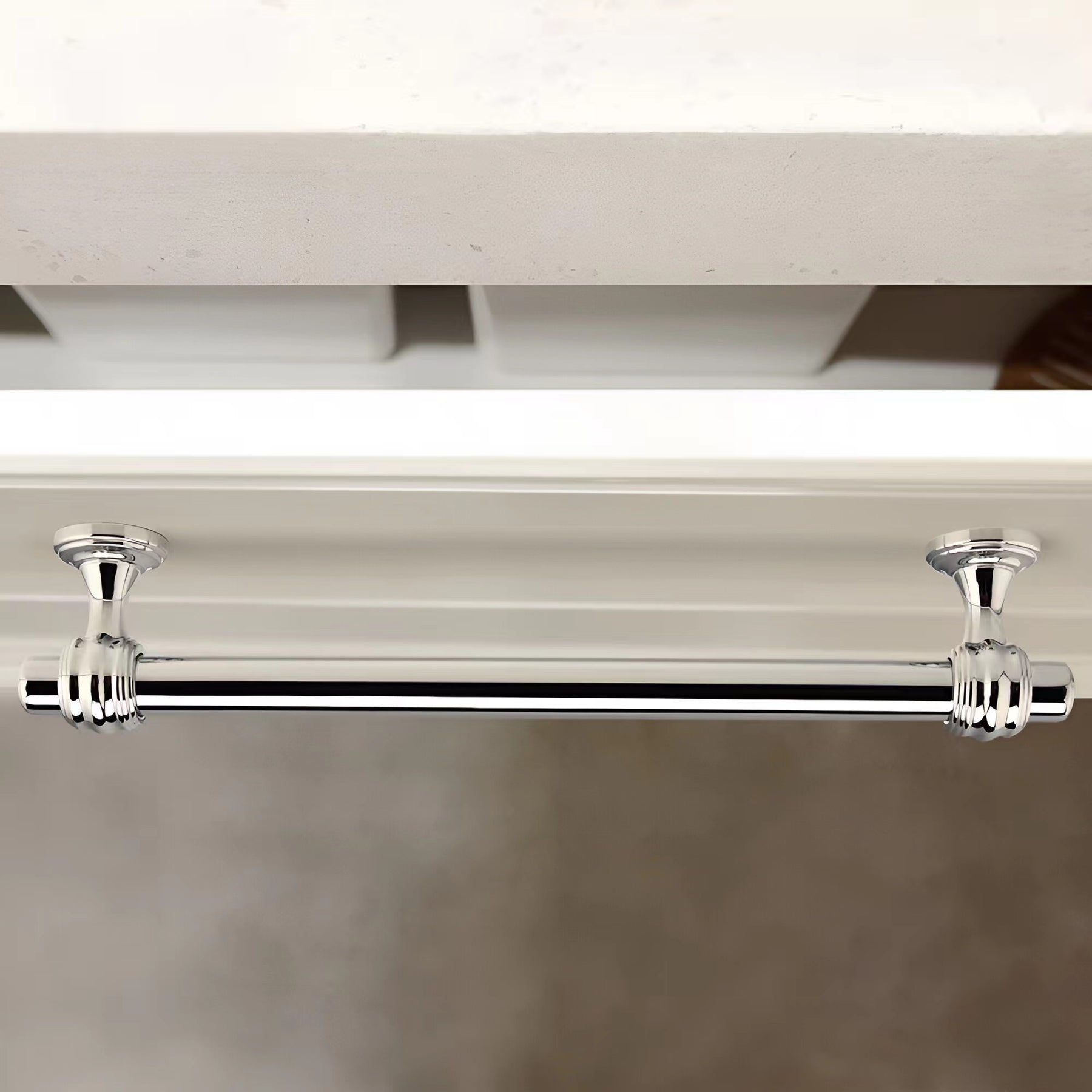 Silver Zinc Alloy Polished Bar Kitchen Cabinet Handles by LookiDecor