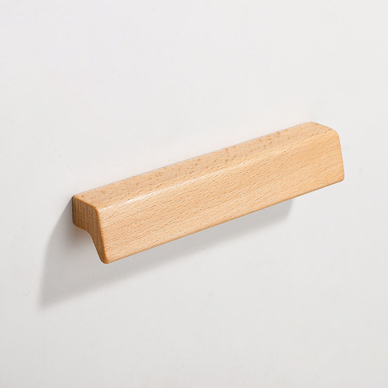 Natural Beech Wooden Cabinet Handles Closets Drawer Pulls by LookiDecor