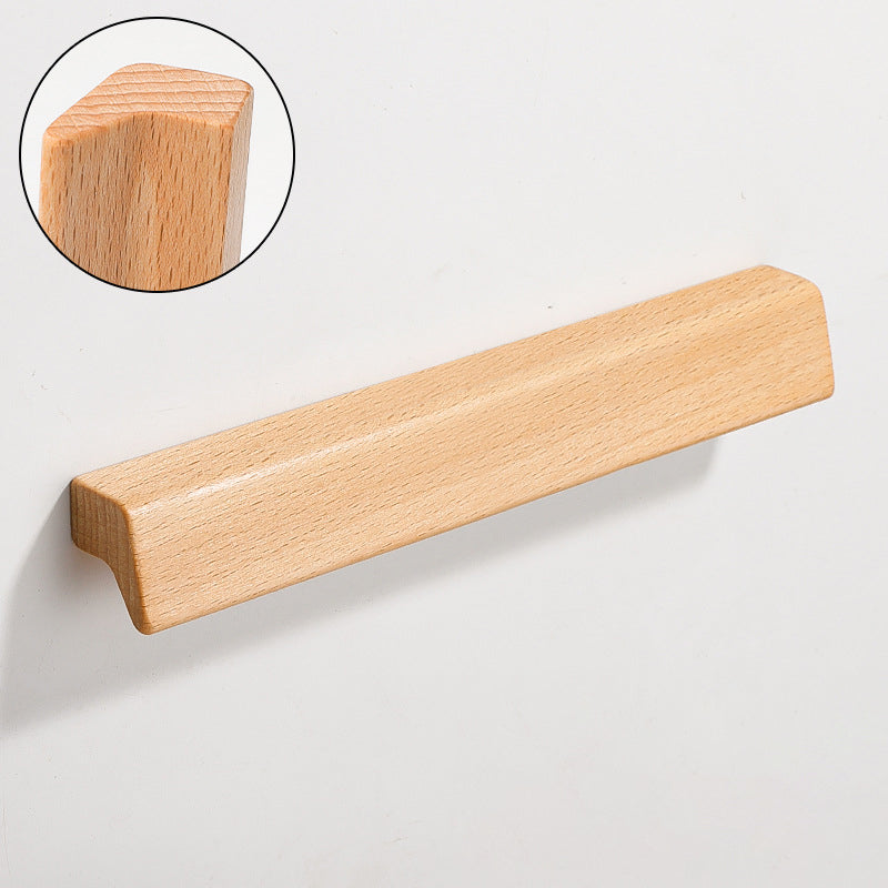 Natural Beech Wooden Cabinet Handles Closets Drawer Pulls by LookiDecor
