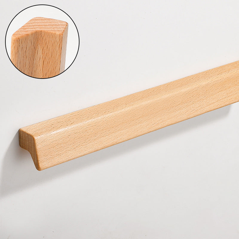 Natural Beech Wooden Cabinet Handles Closets Drawer Pulls by LookiDecor