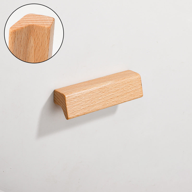 Natural Beech Wooden Cabinet Handles Closets Drawer Pulls by LookiDecor
