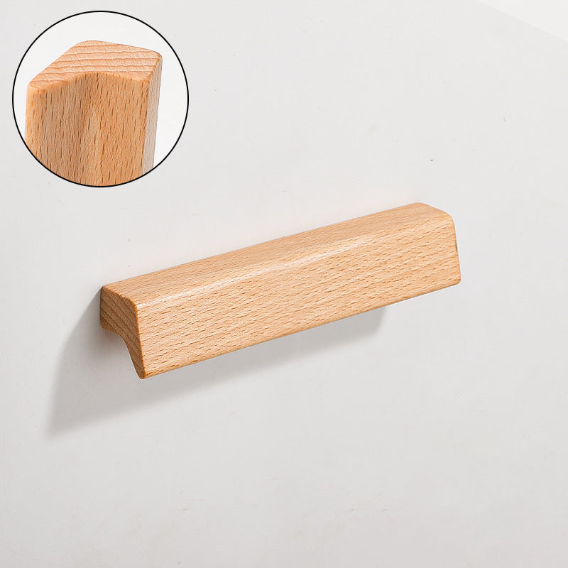 Natural Beech Wooden Cabinet Handles Closets Drawer Pulls by LookiDecor