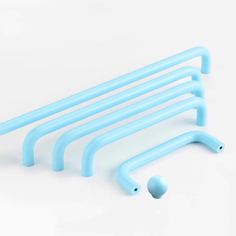 Blue Macaron Cabinet Handles for Kids' Rooms by LookiDecor