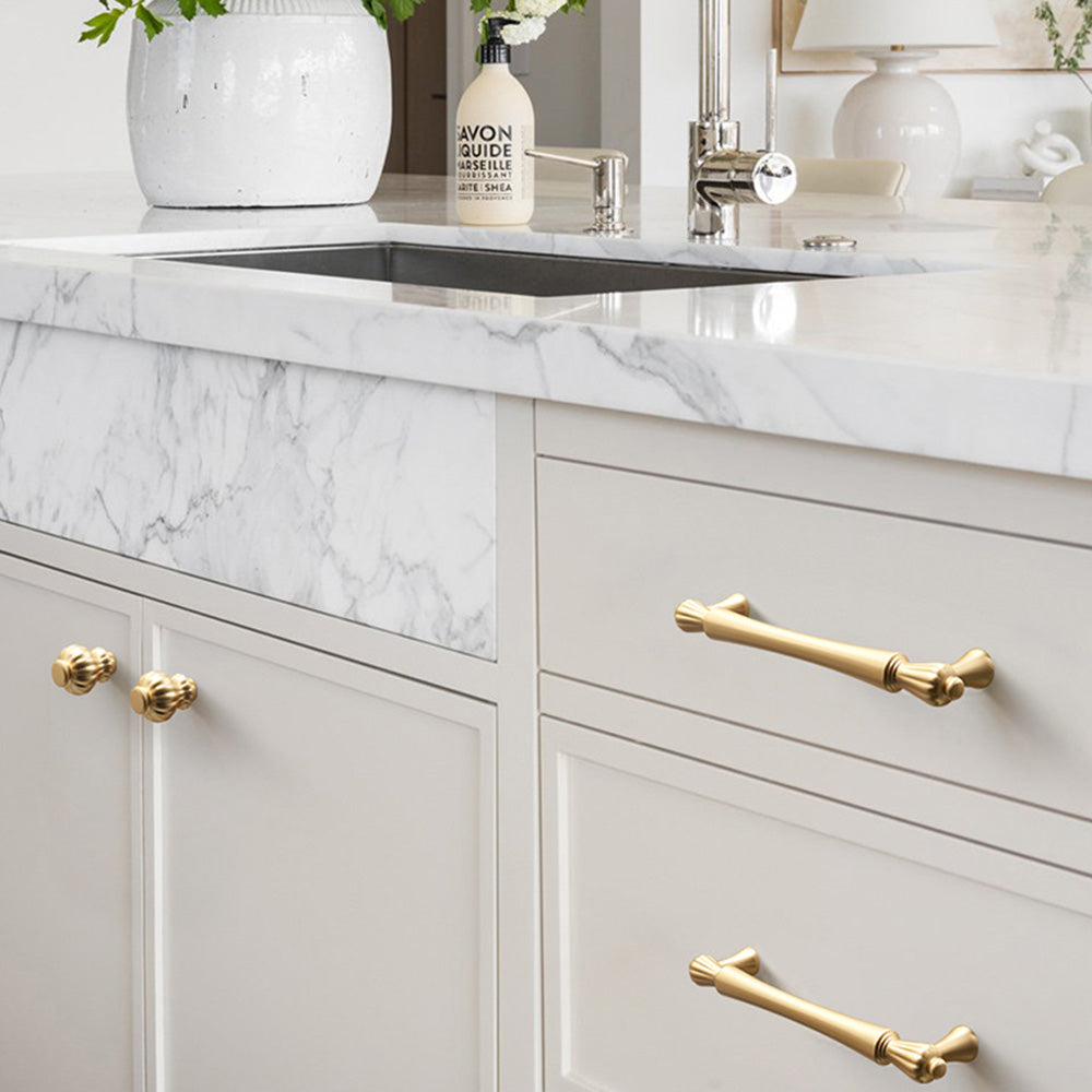 Gold Bar Cabinet Handles Pulls for Kitchens Bathroom by LookiDecor