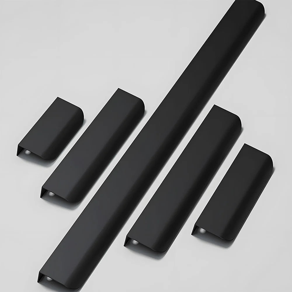 Matte Black Finish Aluminum Cabinet Profile Edge Pull Handles by LookiDecor