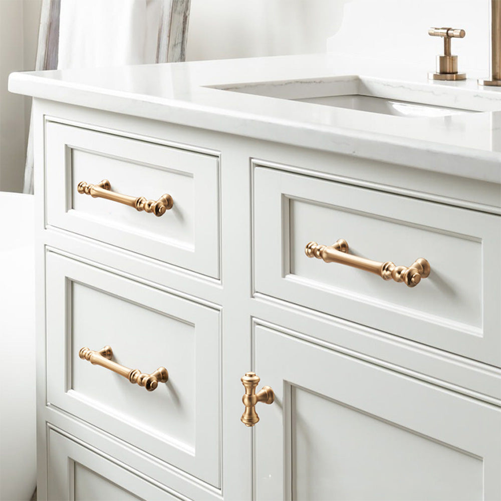 Gold Aluminum Bar Cabinet Door Drawer Pulls for Kitchens by LookiDecor