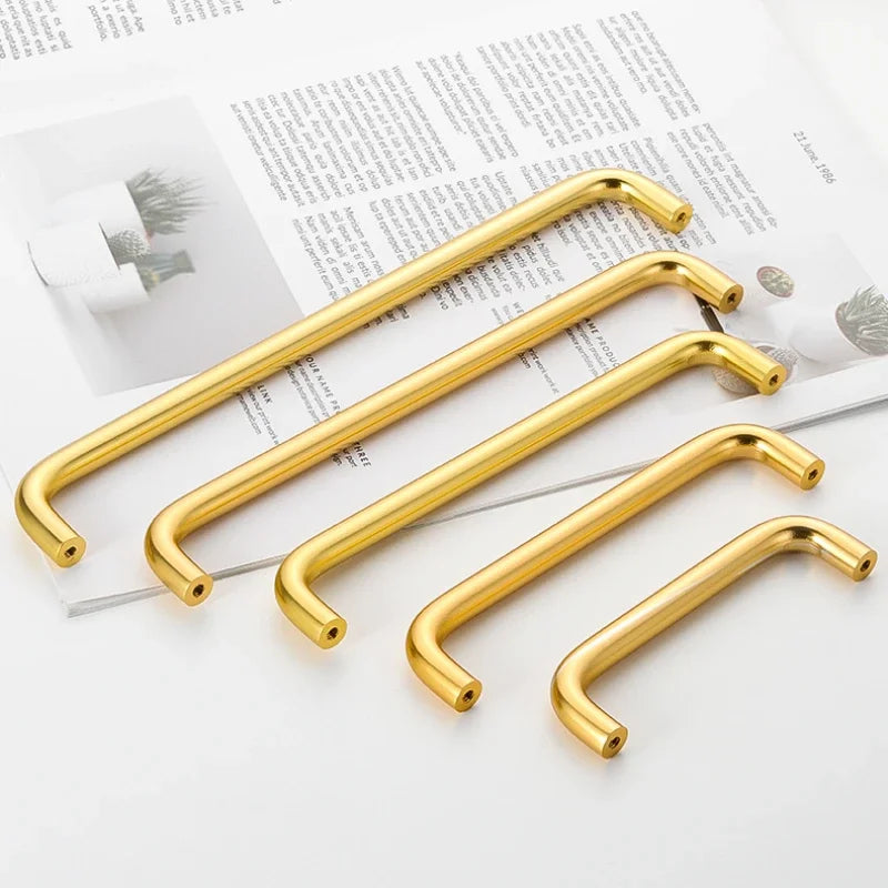 Gold Aluminum Alloy Kitchen Cabinet Handles for Closets Drawer Dresser by LookiDecor