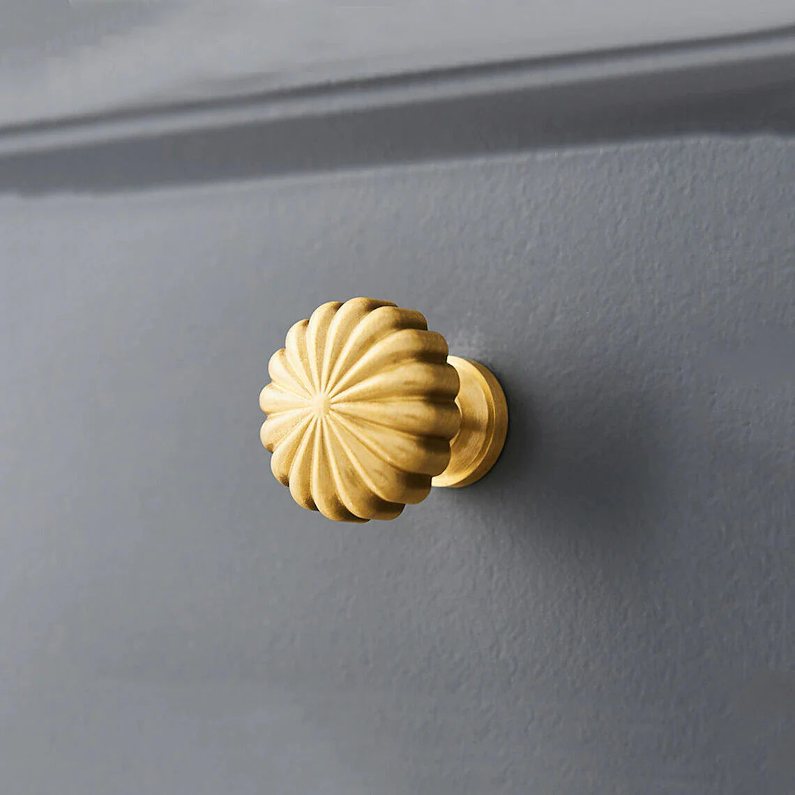 Gold Solid Brass Pumpkin Shape Kitchen Cabinet Knobs by LookiDecor