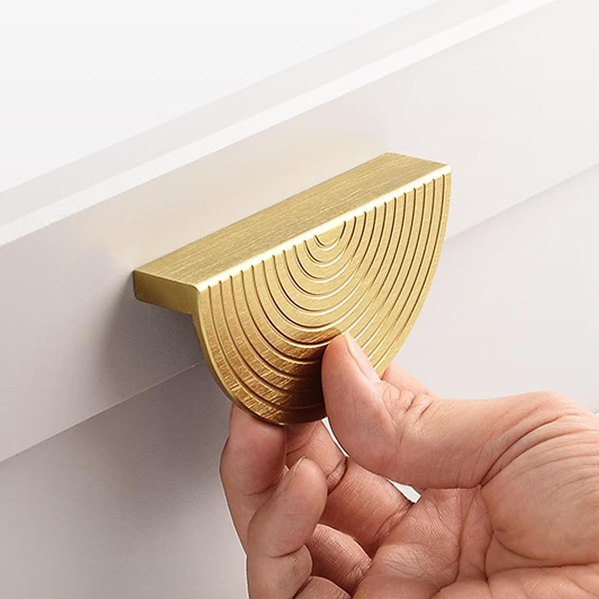 Gold Semi-Circular Aluminum Alloy Kitchen Cabinet Door Handles by LookiDecor