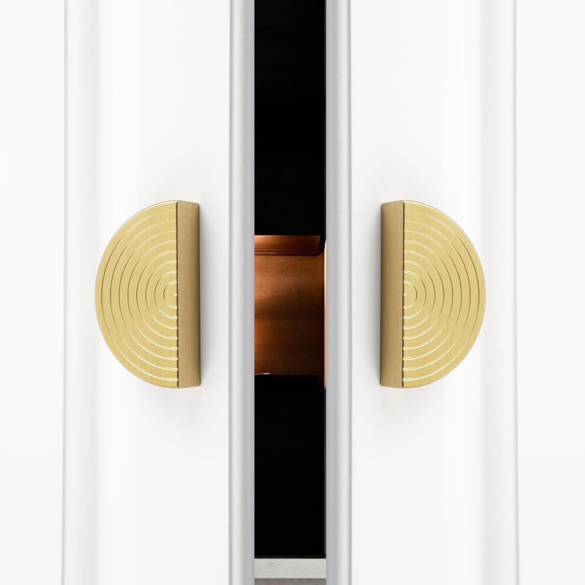 Gold Semi-Circular Aluminum Alloy Kitchen Cabinet Door Handles by LookiDecor