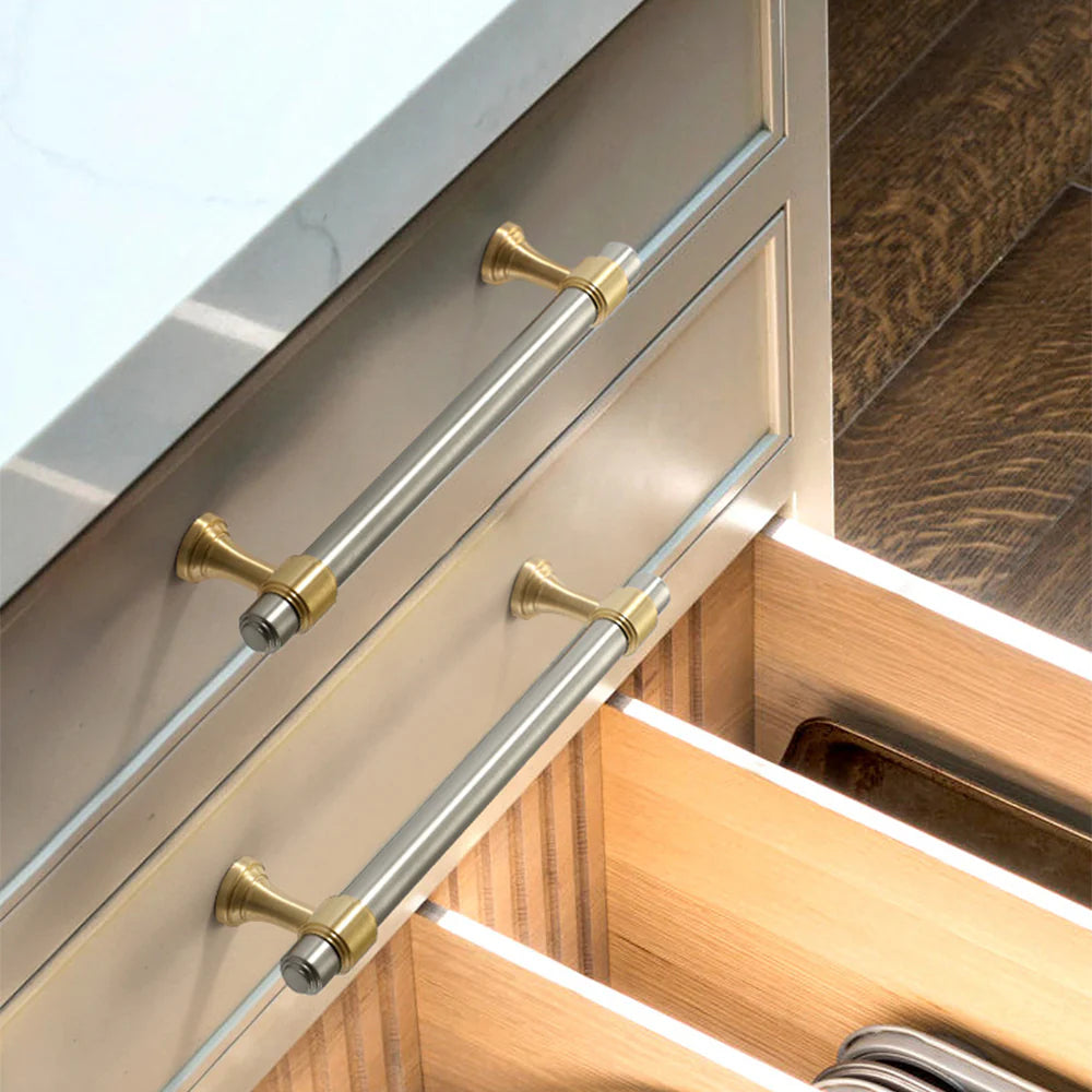 Modern Silver Stain Finish Kitchen Cabinet T Bar Handles Pulls by LookiDecor