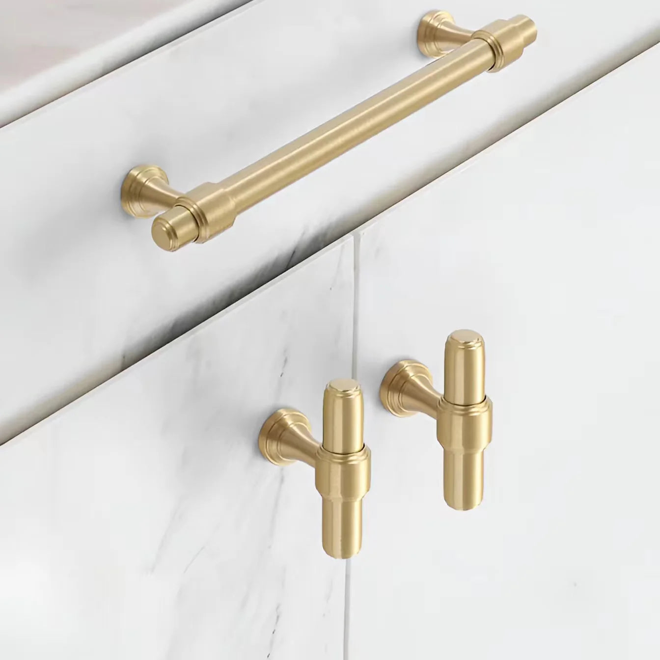 Gold Stain Finish Furniture Kitchen Cabinet T Bar Handles Pulls by LookiDecor