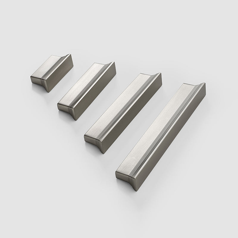 Brushed Steel Zinc Alloy Trapezoid Cabinet Handles Closets Cabinets Drawer Pulls by LookiDecor