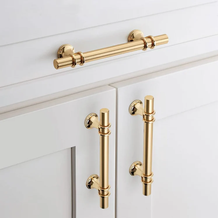 Gold Zinc Alloy European Style Cabinet Pull Handles for Kitchens by LookiDecor