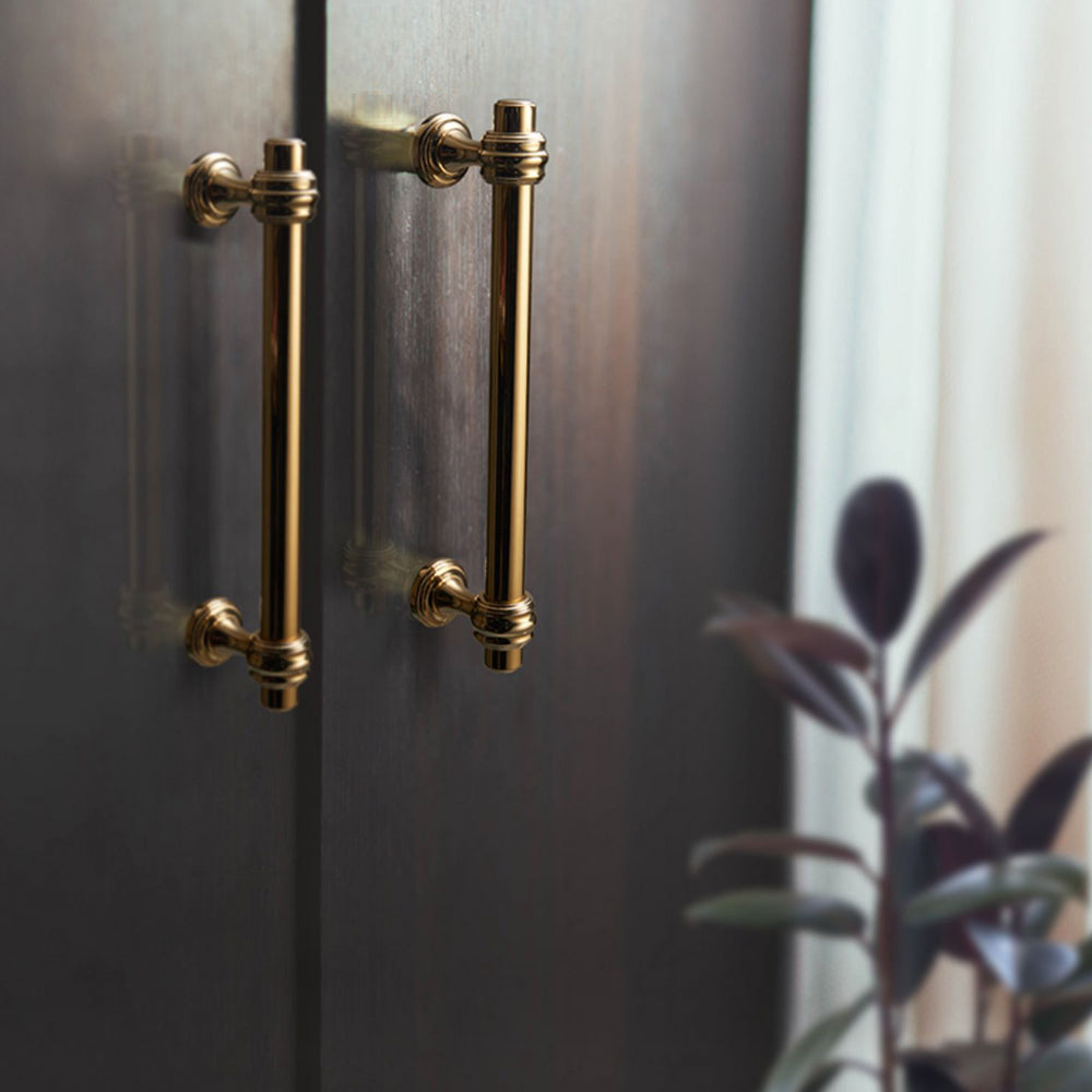 Brushed Gold Polished Bar Cabinet Handles for Kitchens by LookiDecor