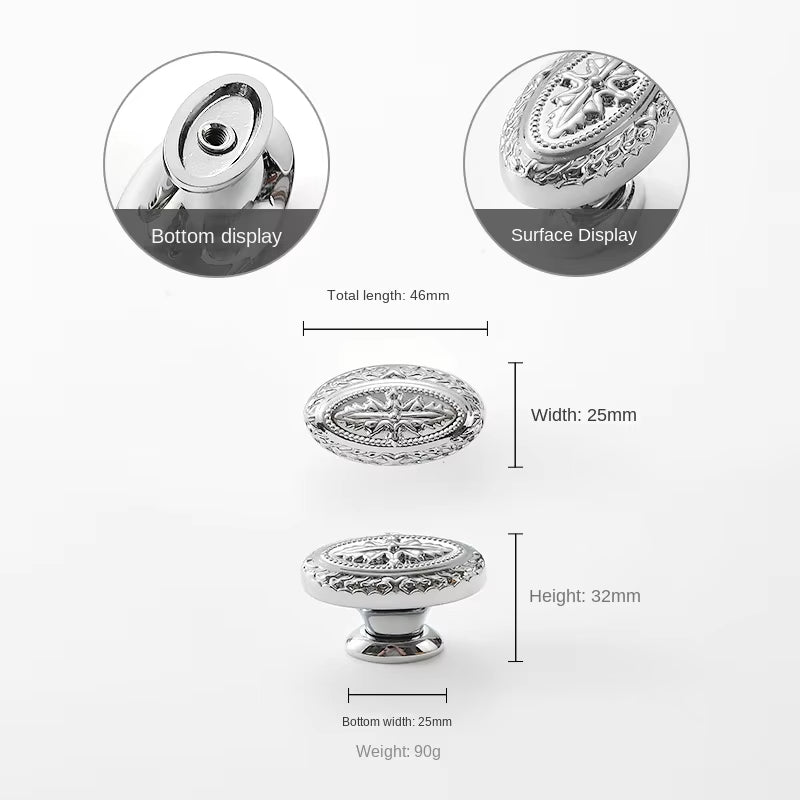 Polished Silver Cabinet Handles and Knobs French Door Pulls by LookiDecor