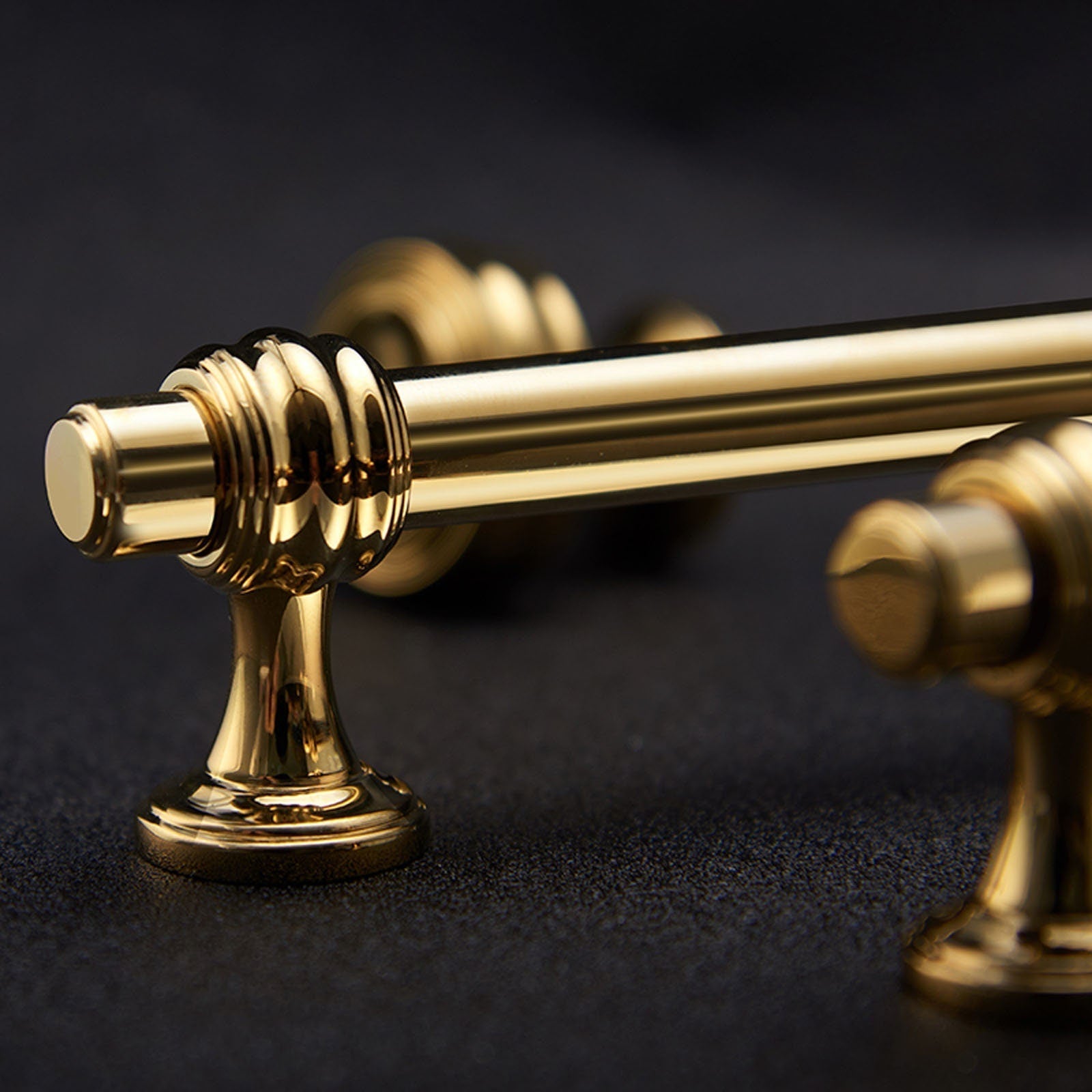 Brushed Gold Polished Bar Cabinet Handles for Kitchens by LookiDecor