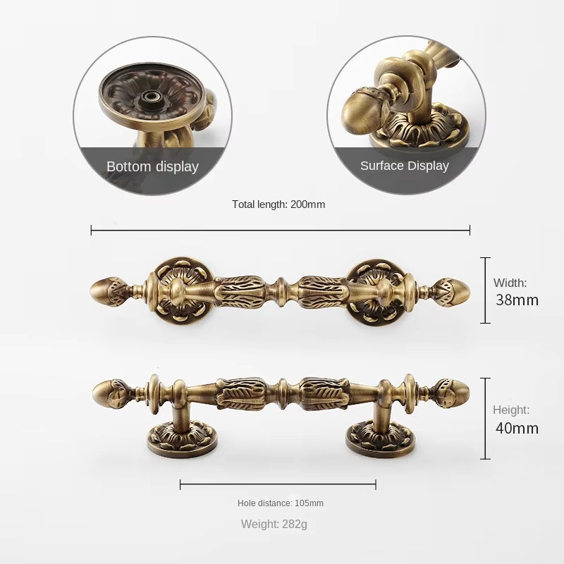 Antique Bronze French Cabinet Handles and Knobs Vintage Door Pulls by LookiDecor
