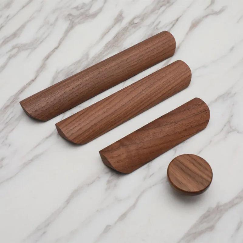 Walnut Wood Handles for Cabinet and Drawers by LookiDecor