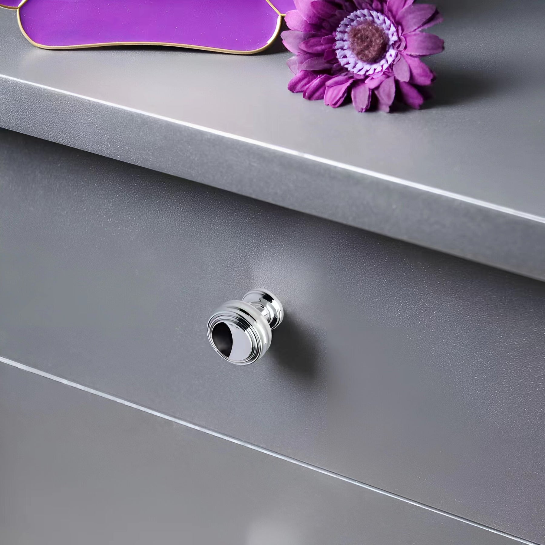 Silver Zinc Alloy Polished Bar Kitchen Cabinet Handles by LookiDecor