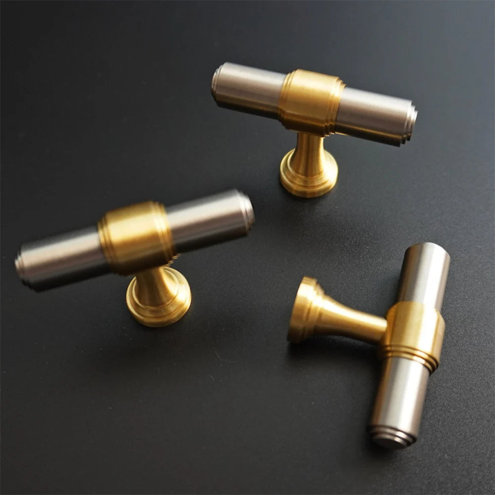 Modern Silver Stain Finish Kitchen Cabinet T Bar Handles Pulls by LookiDecor