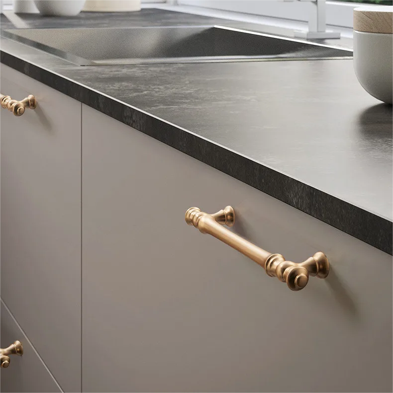 Gold Aluminum Bar Cabinet Door Drawer Pulls for Kitchens by LookiDecor