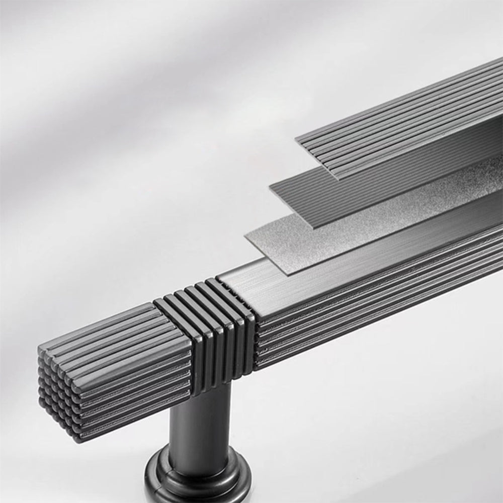 Black Knurled Kitchen Cabinet T Bar Shaped Handles by LookiDecor