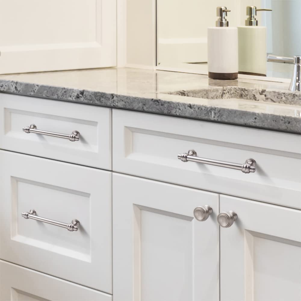 Brushed Nickel Zinc Alloy Bar Cabinet Handles Pulls by LookiDecor
