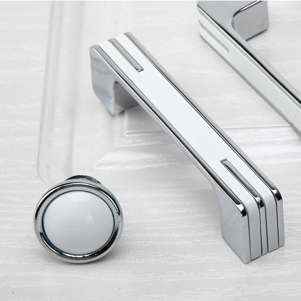 Black and Chrome Modern Cabinet Handles for Kitchens and Drawers by LookiDecor