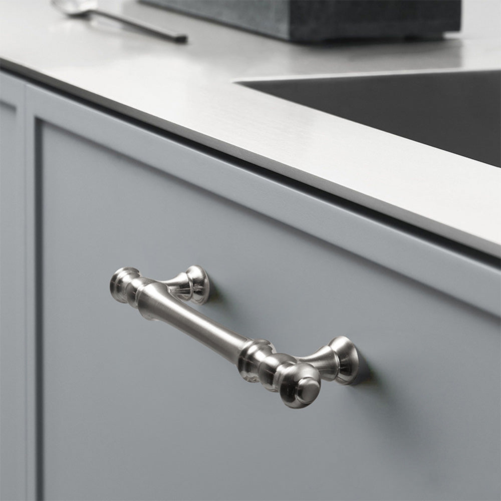 Silver Polished Bar Cabinet Handles and Drawer Pulls Handles for Kitchens by LookiDecor