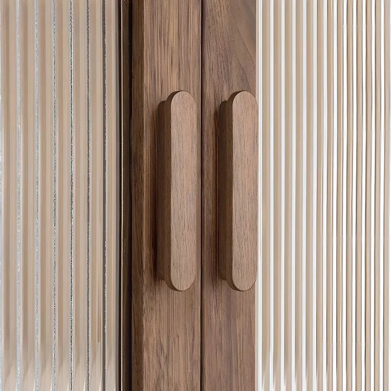 Walnut Wood Kitchen Cabinets Pulls for Drawers by LookiDecor