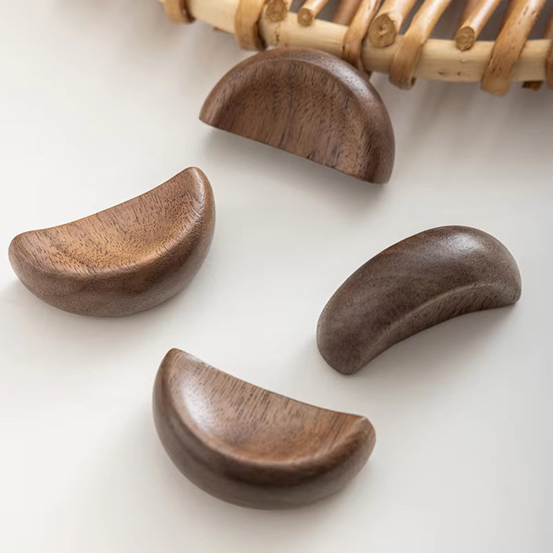 Modern Wooden Cabinet Handles Simple Solid Wood Closets Pulls by LookiDecor