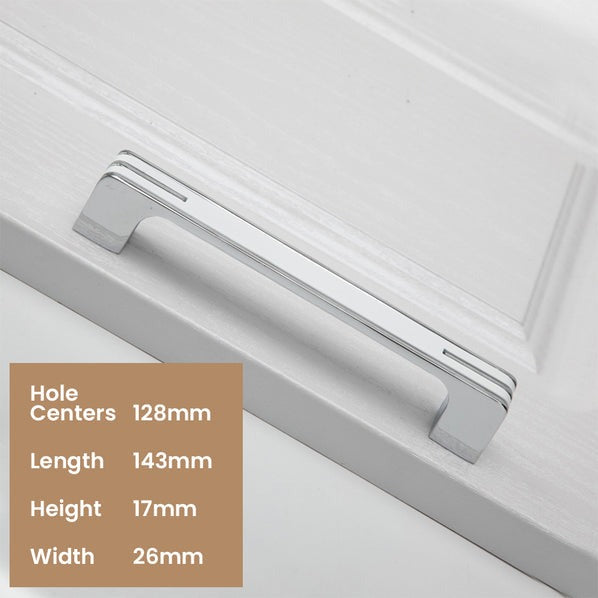 Black and Chrome Modern Cabinet Handles for Kitchens and Drawers by LookiDecor