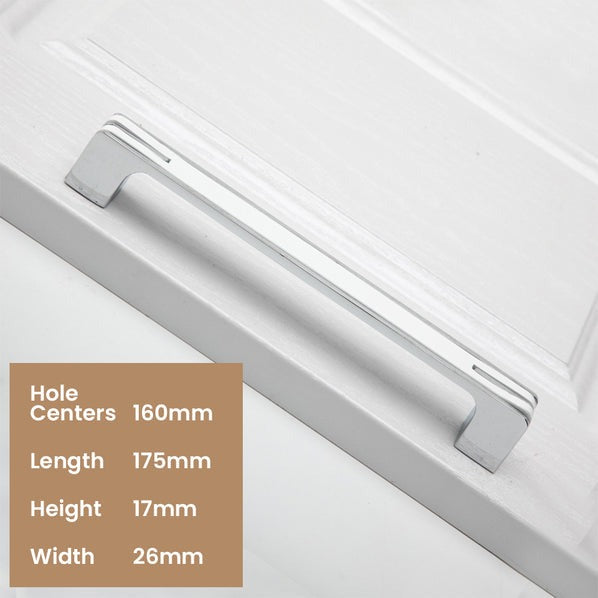 Black and Chrome Modern Cabinet Handles for Kitchens and Drawers by LookiDecor