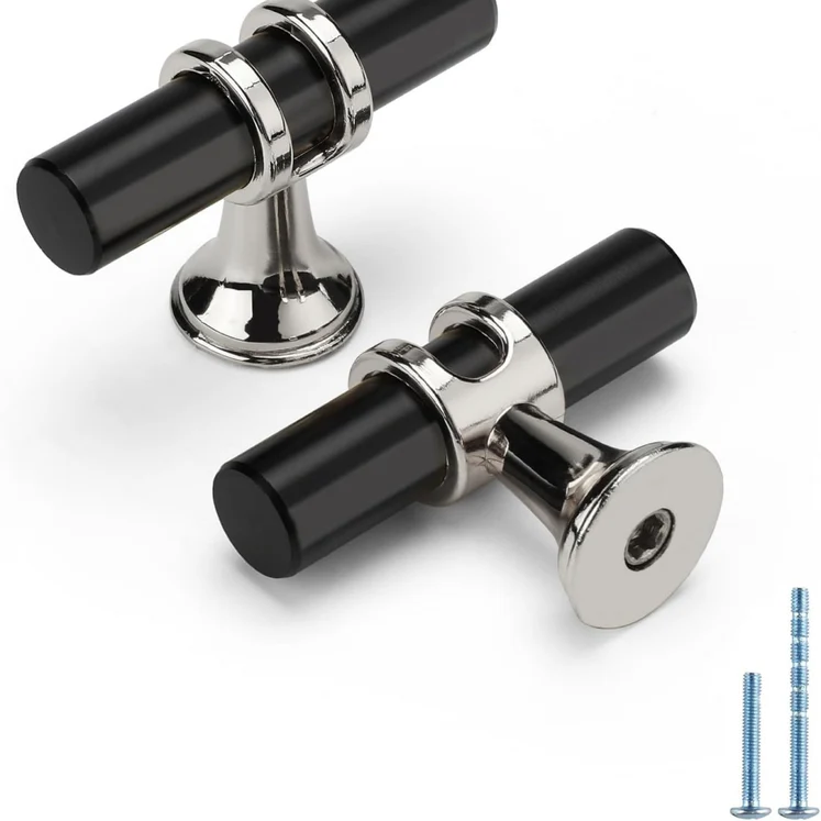 Black Silver Zinc Alloy Fashion Kitchen Cabinet Handles by LookiDecor