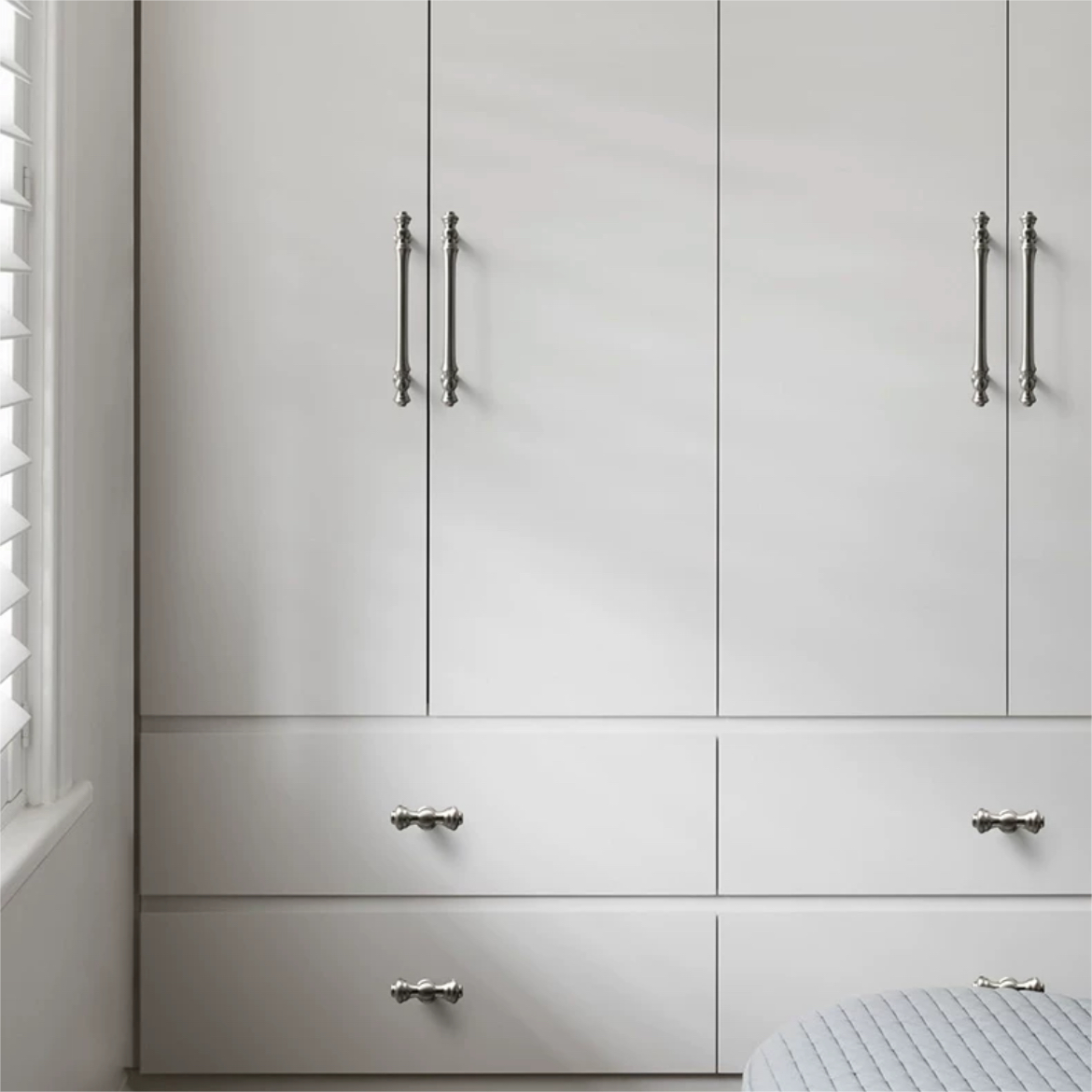 Silver Polished Bar Cabinet Handles and Drawer Pulls Handles for Kitchens by LookiDecor